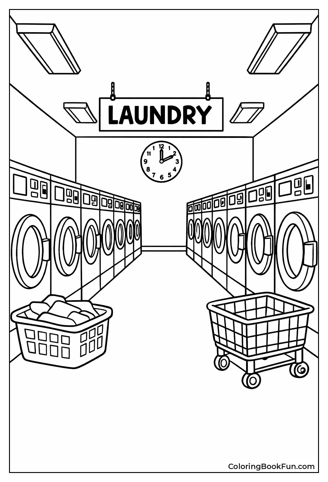 Row of Laundromat Washers