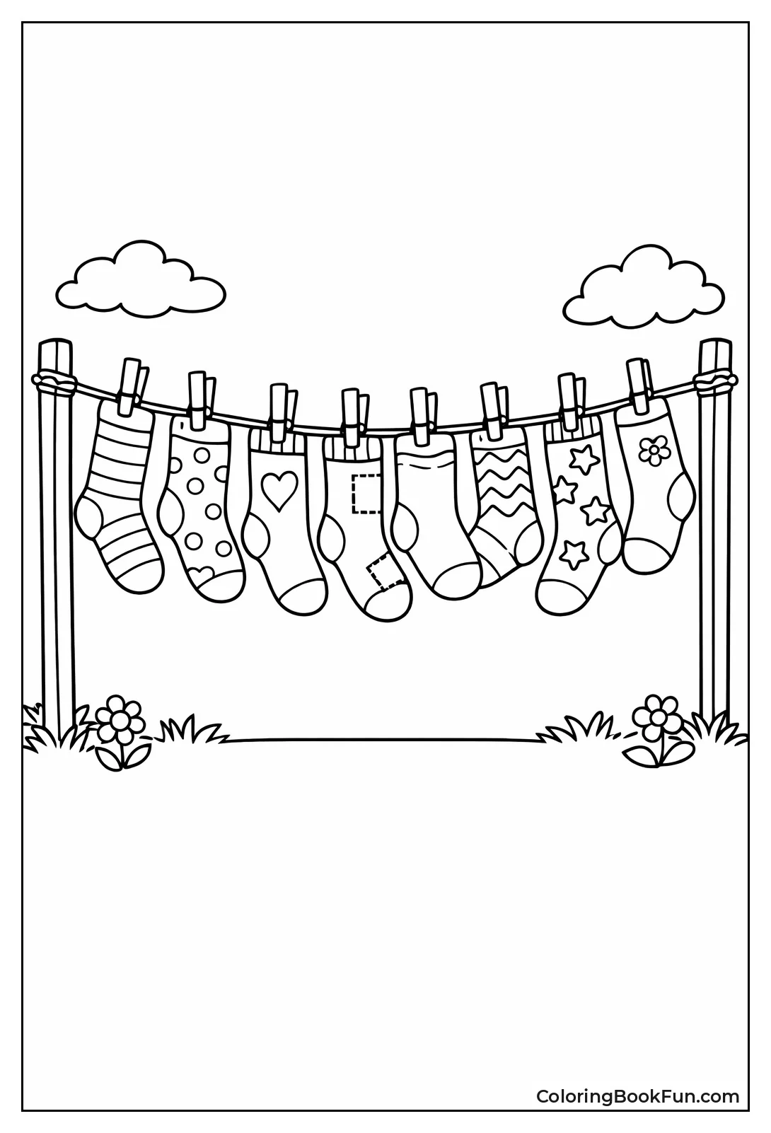 Clothespins Hold Mismatched Socks