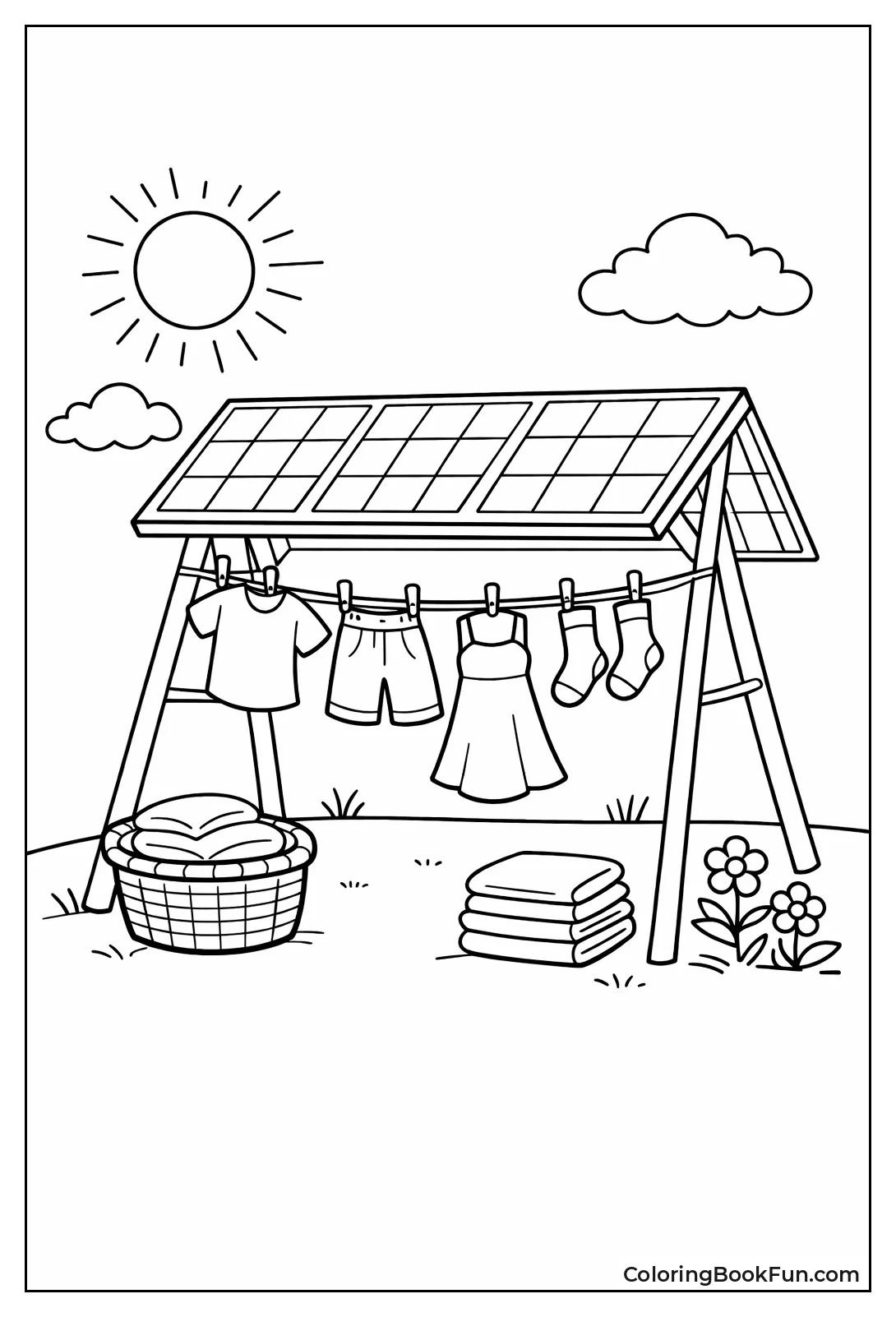 Solar Panels Dry Clothes