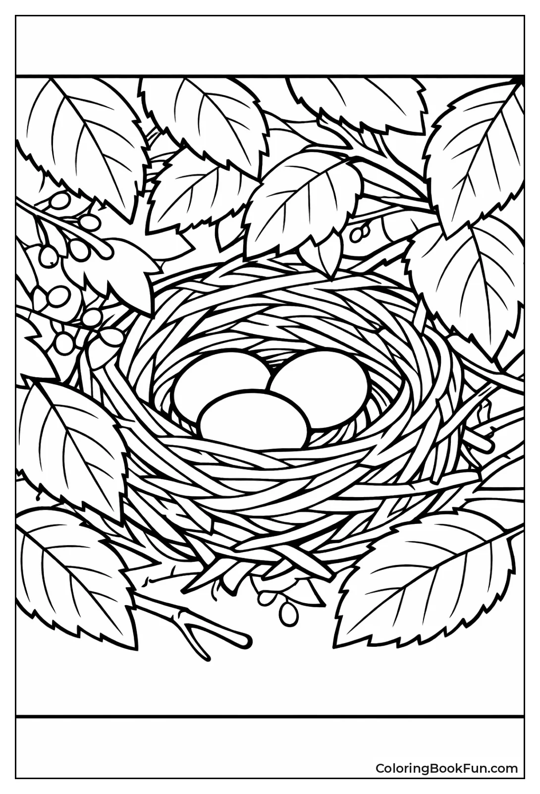 Nest Hidden by Leaves