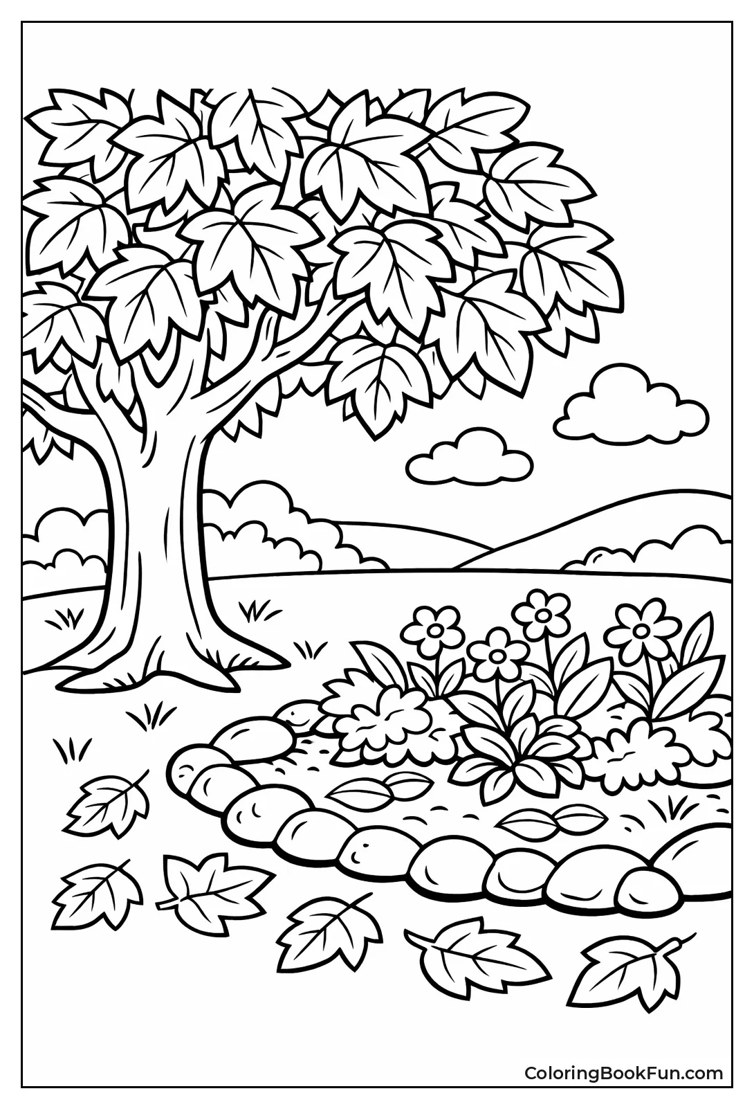 Leafy Tree over Garden