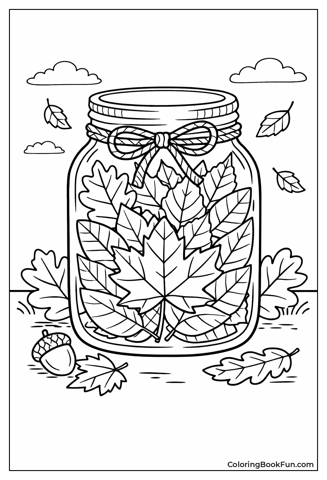 Leaves in Mason Jar