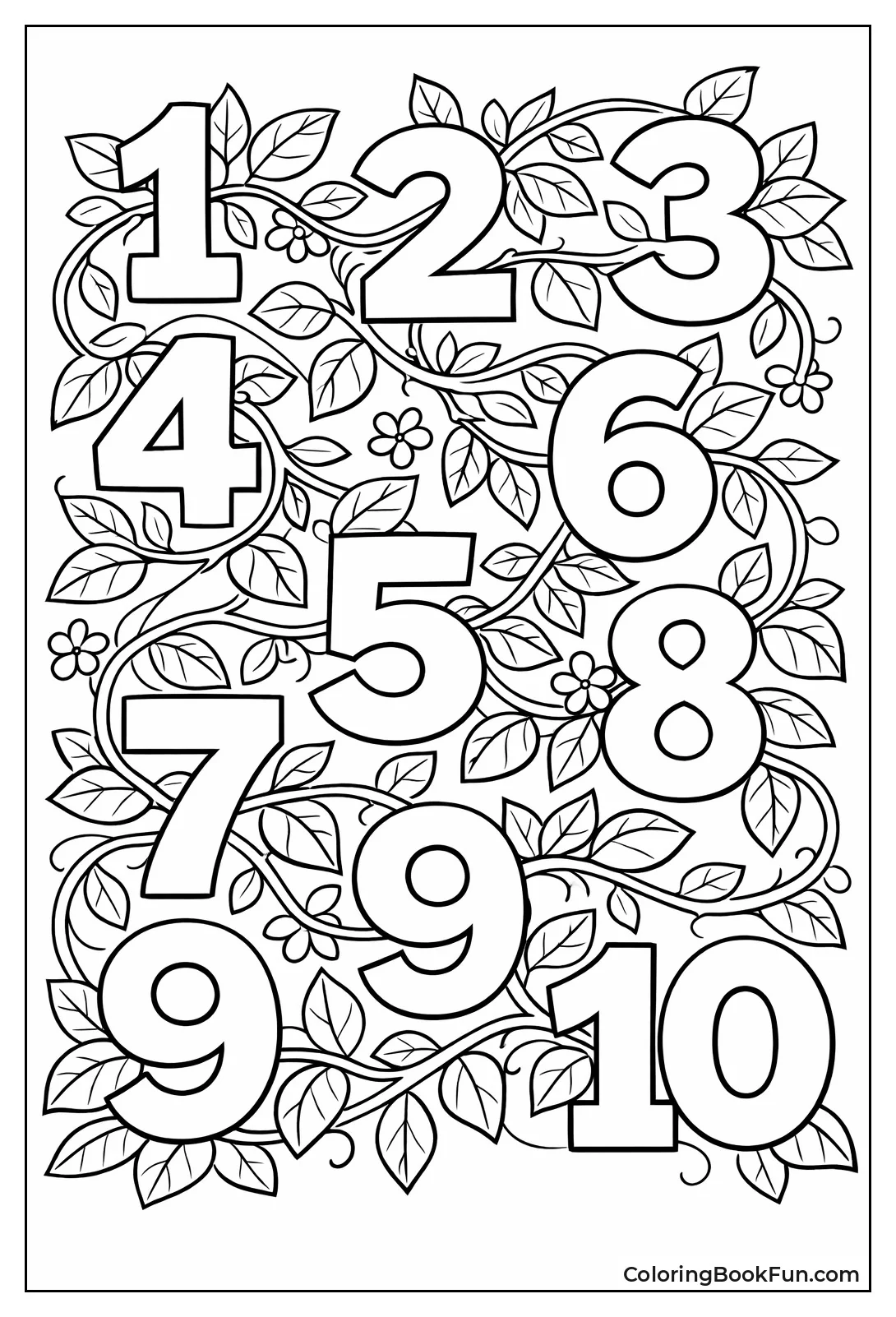 Numbers Wrapped in Leafy Vines