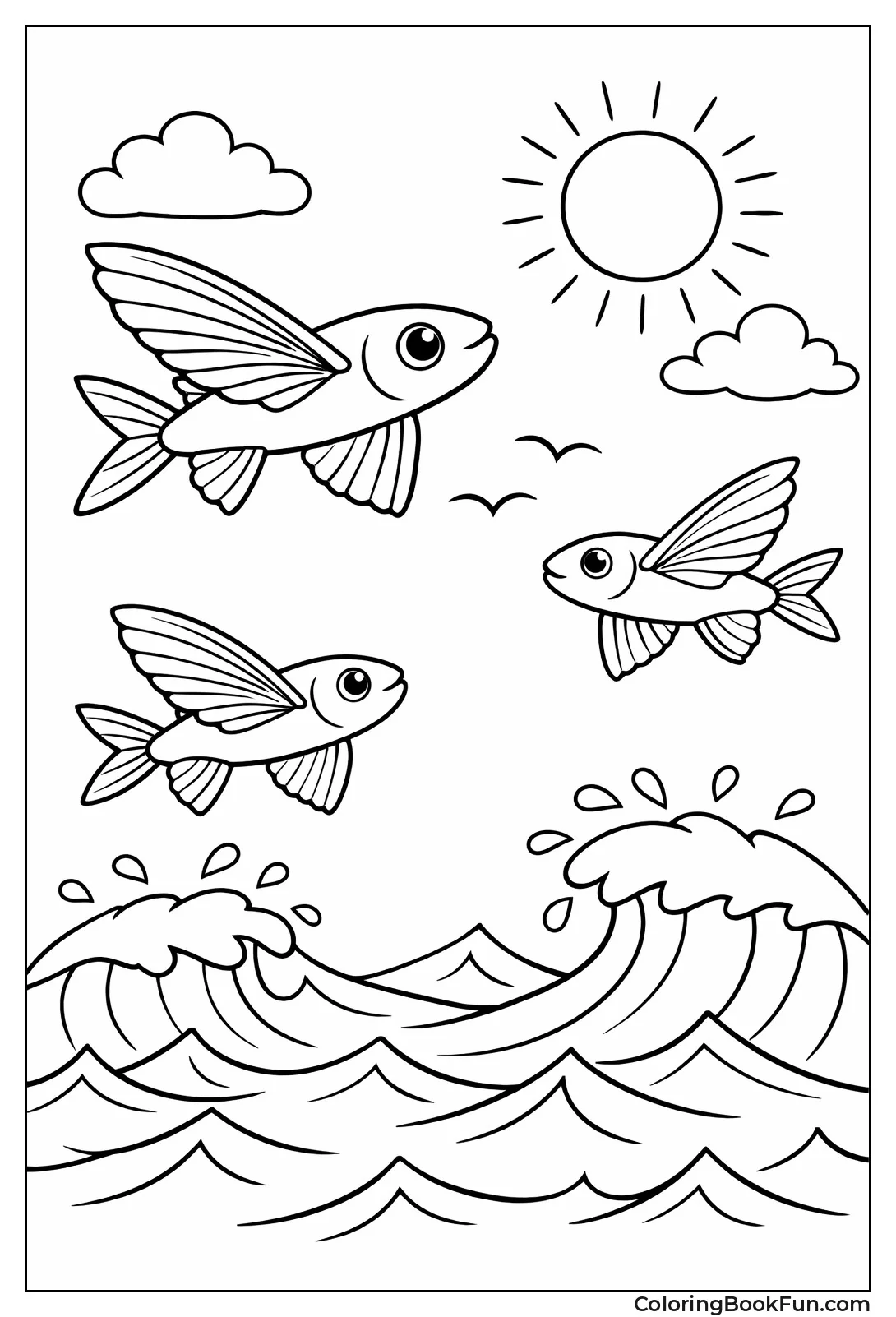 Flying Fish Leaps Waves