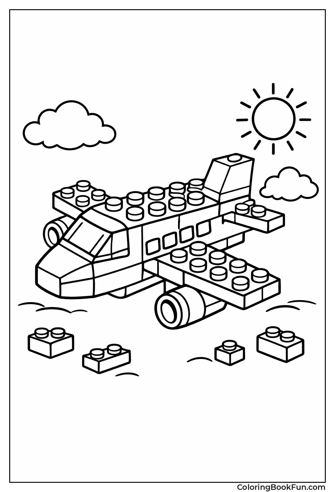 Lego Airplane Built from Blocks