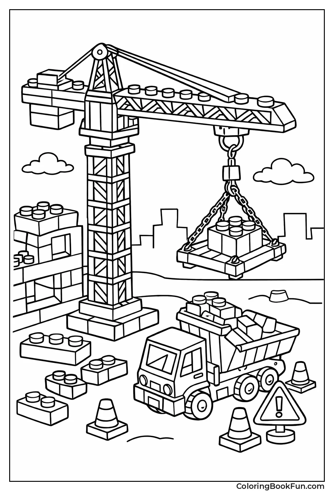 Crane Lifts Big Bricks