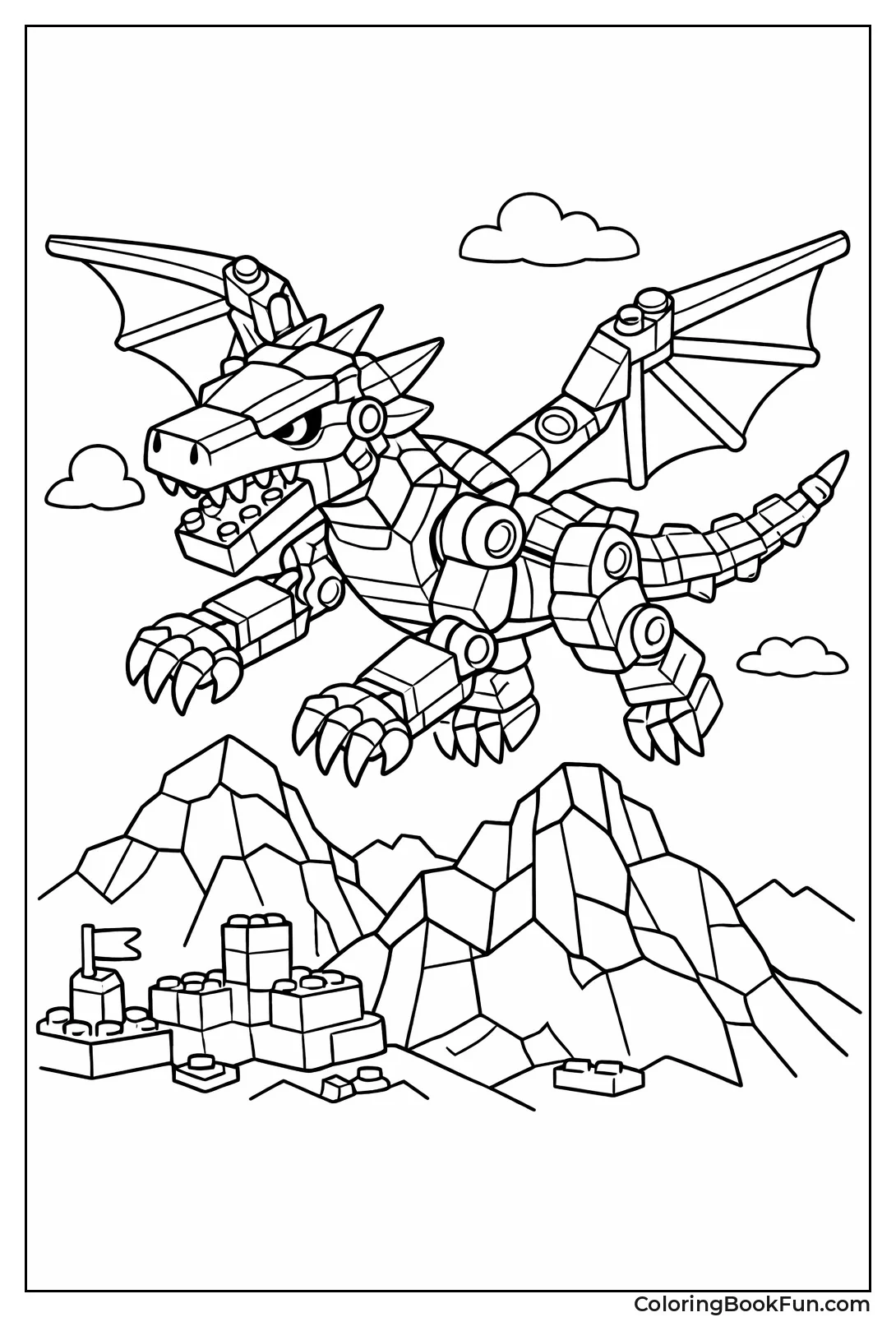 Dragon Flies over Mountains