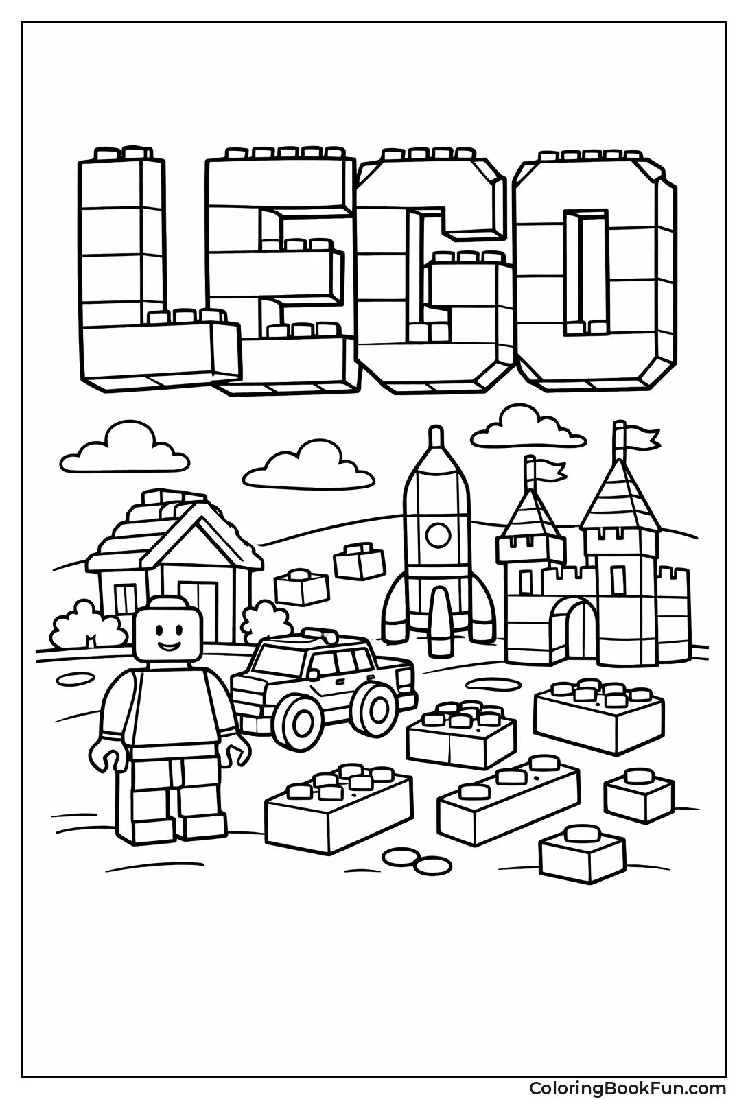 Bold Lego Logo Outline