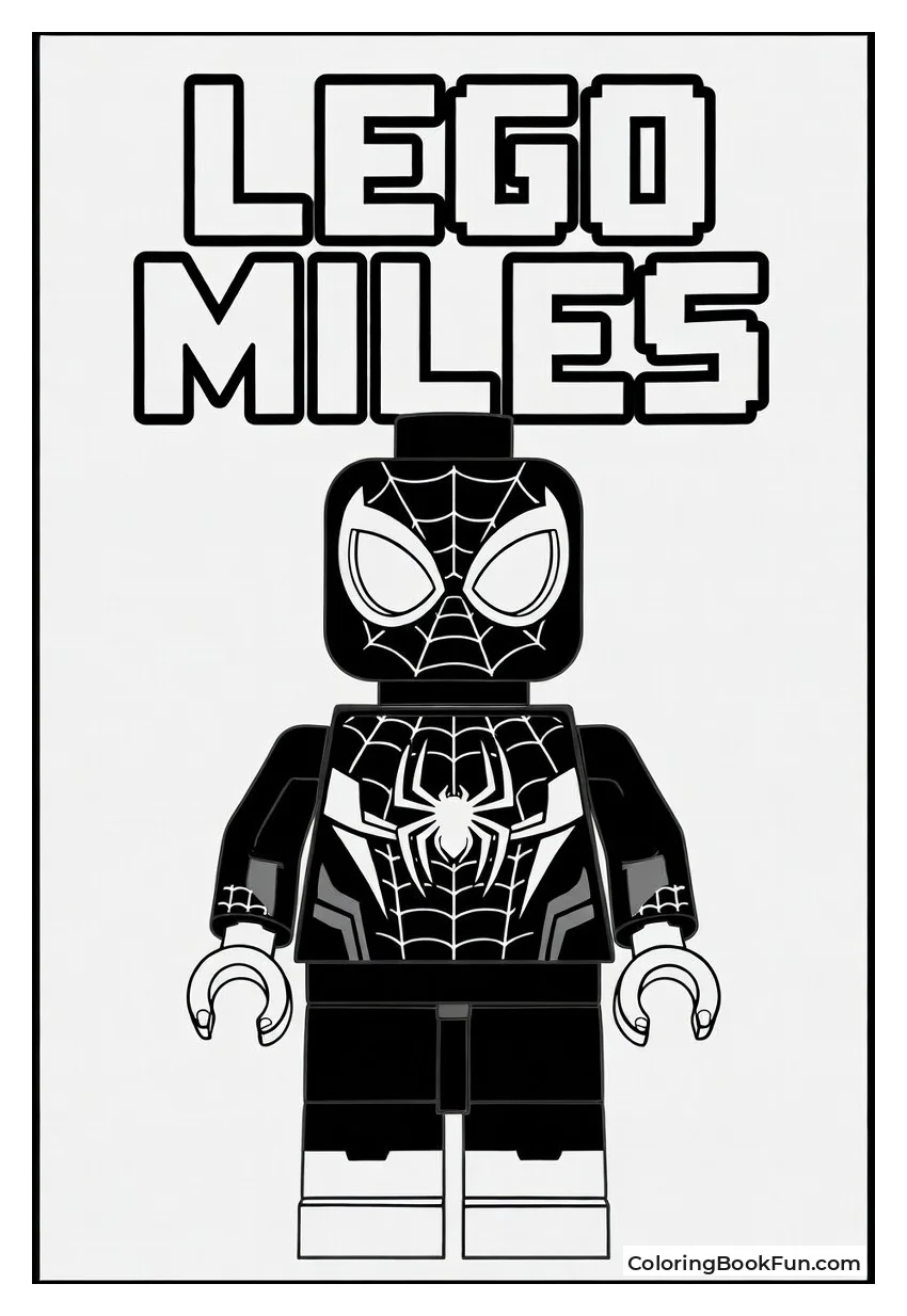 Lego Miles Poses in Spider Suit
