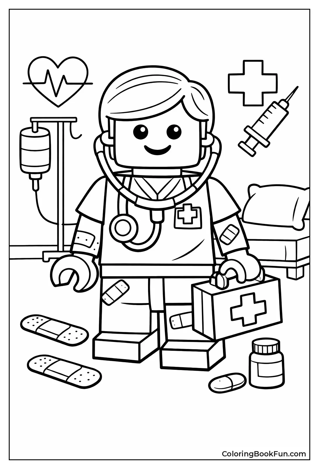 Blocky Lego Nurse Figure