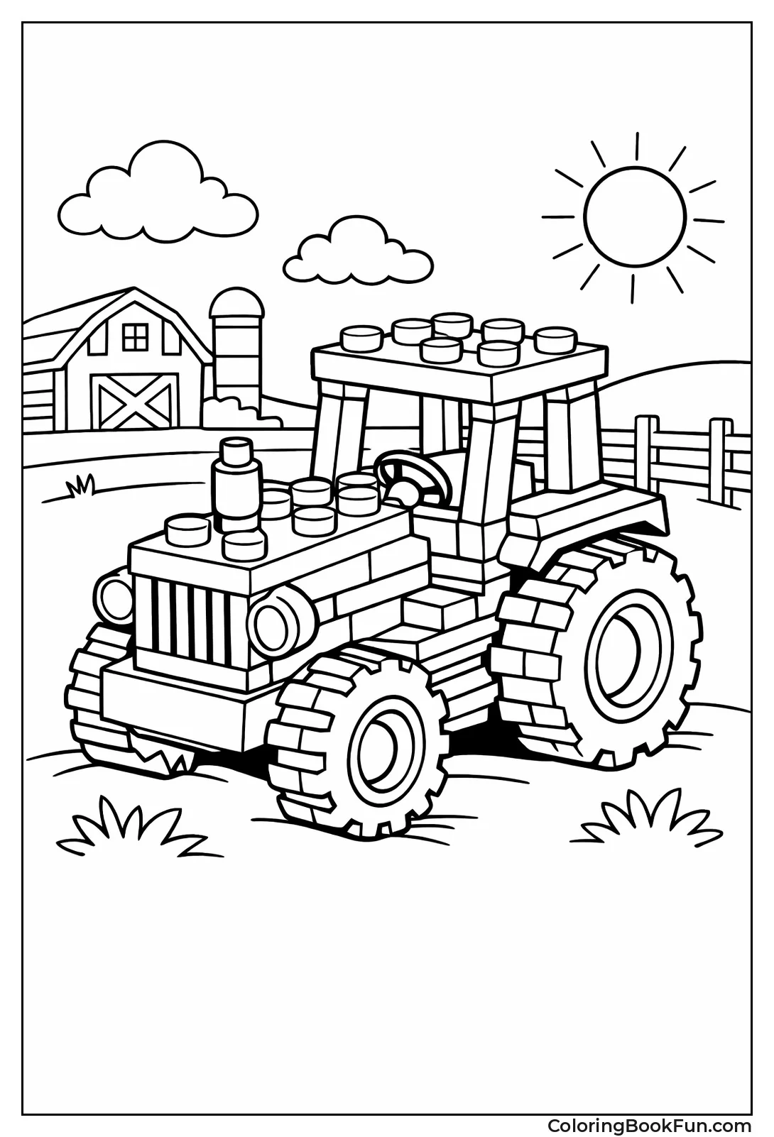 Lego Brick Style Tractor