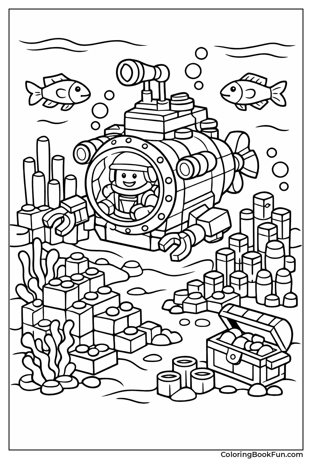 Submarine Explores Reef