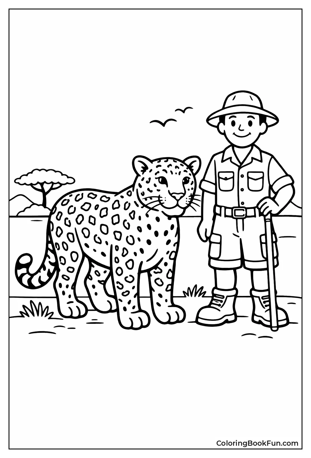 Leopard Next to Human