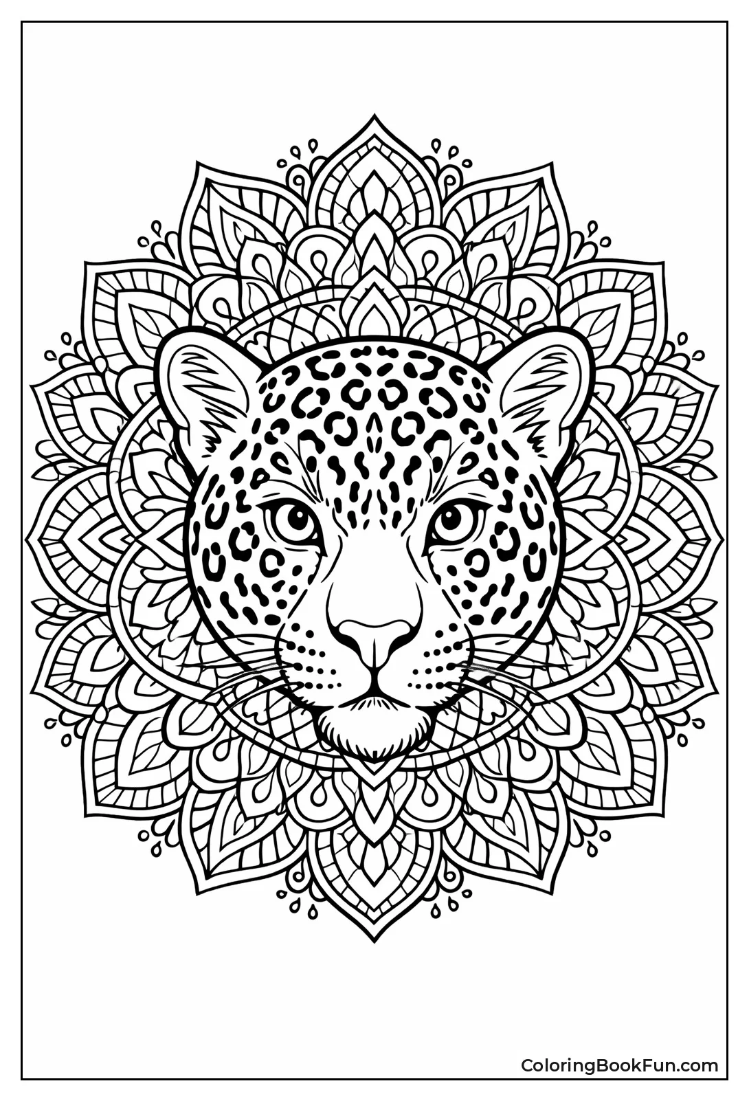 Leopard Face Mandala Pattern