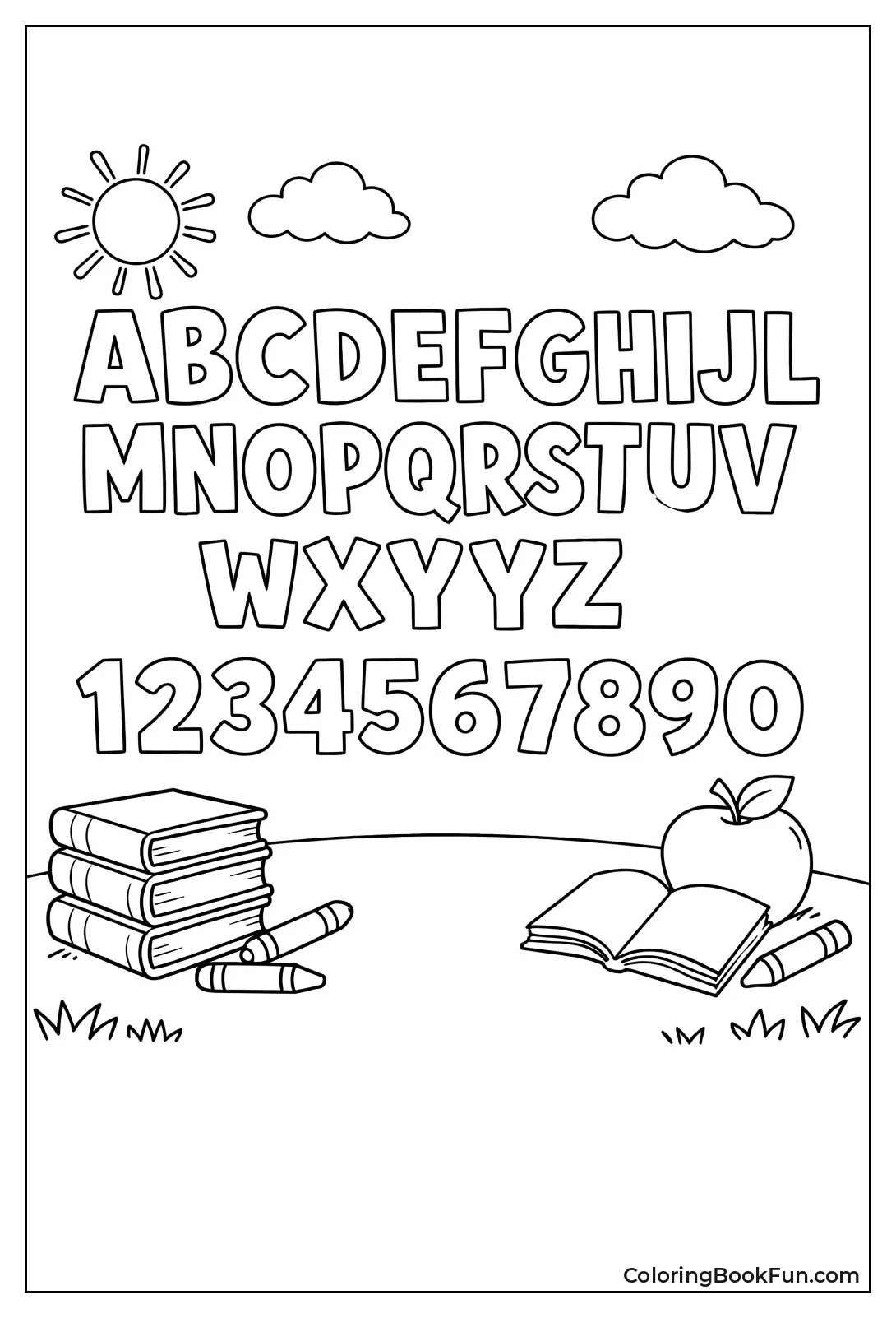 Letters and Numbers to Color