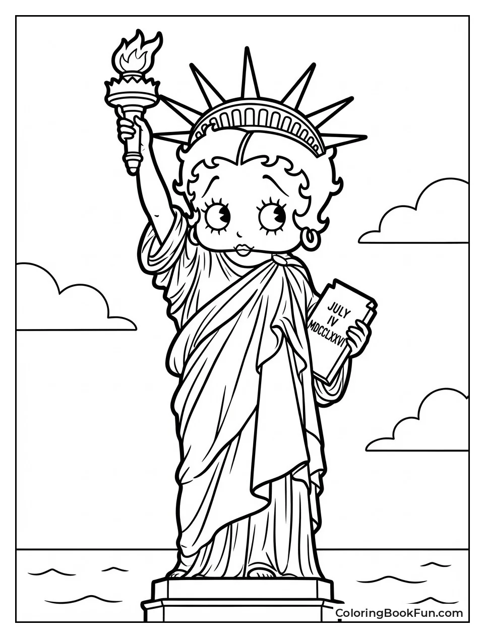 Betty Holds Liberty Torch