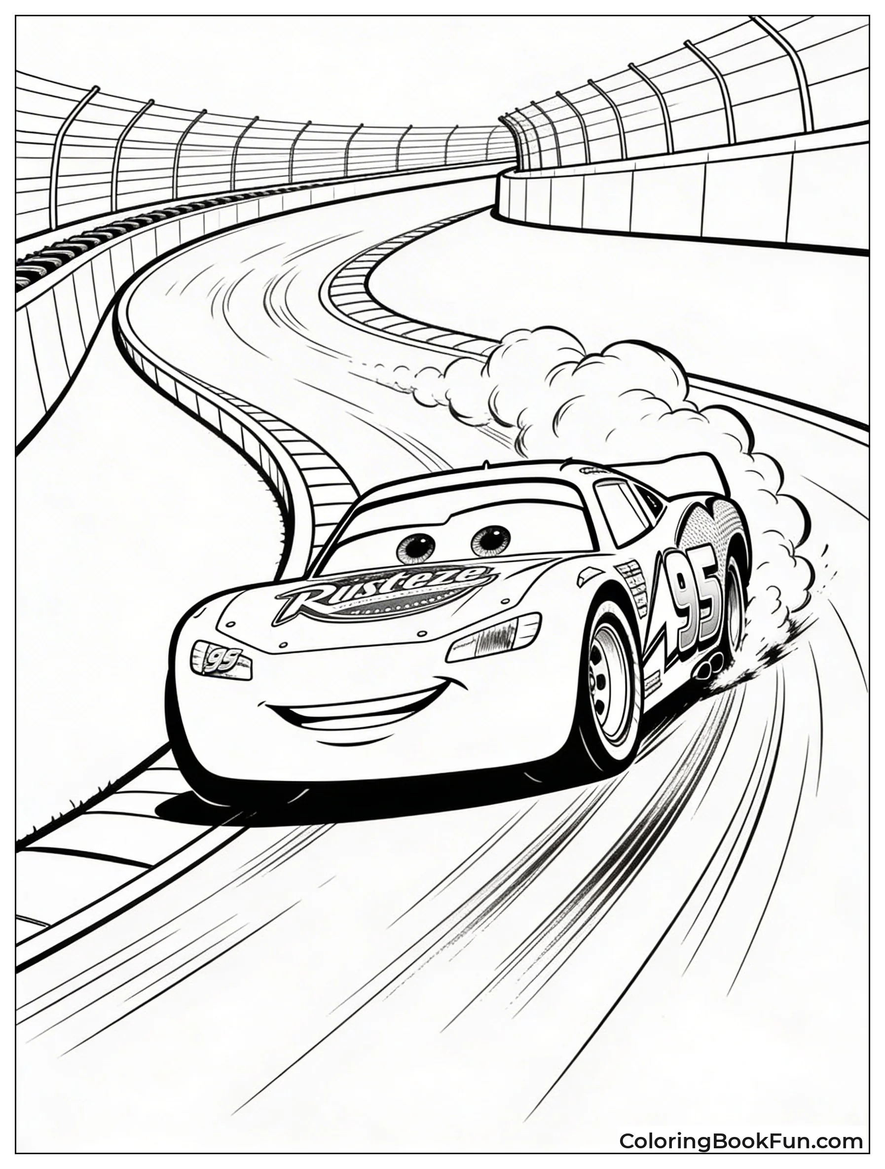 McQueen Drifts Around Sharp Corner