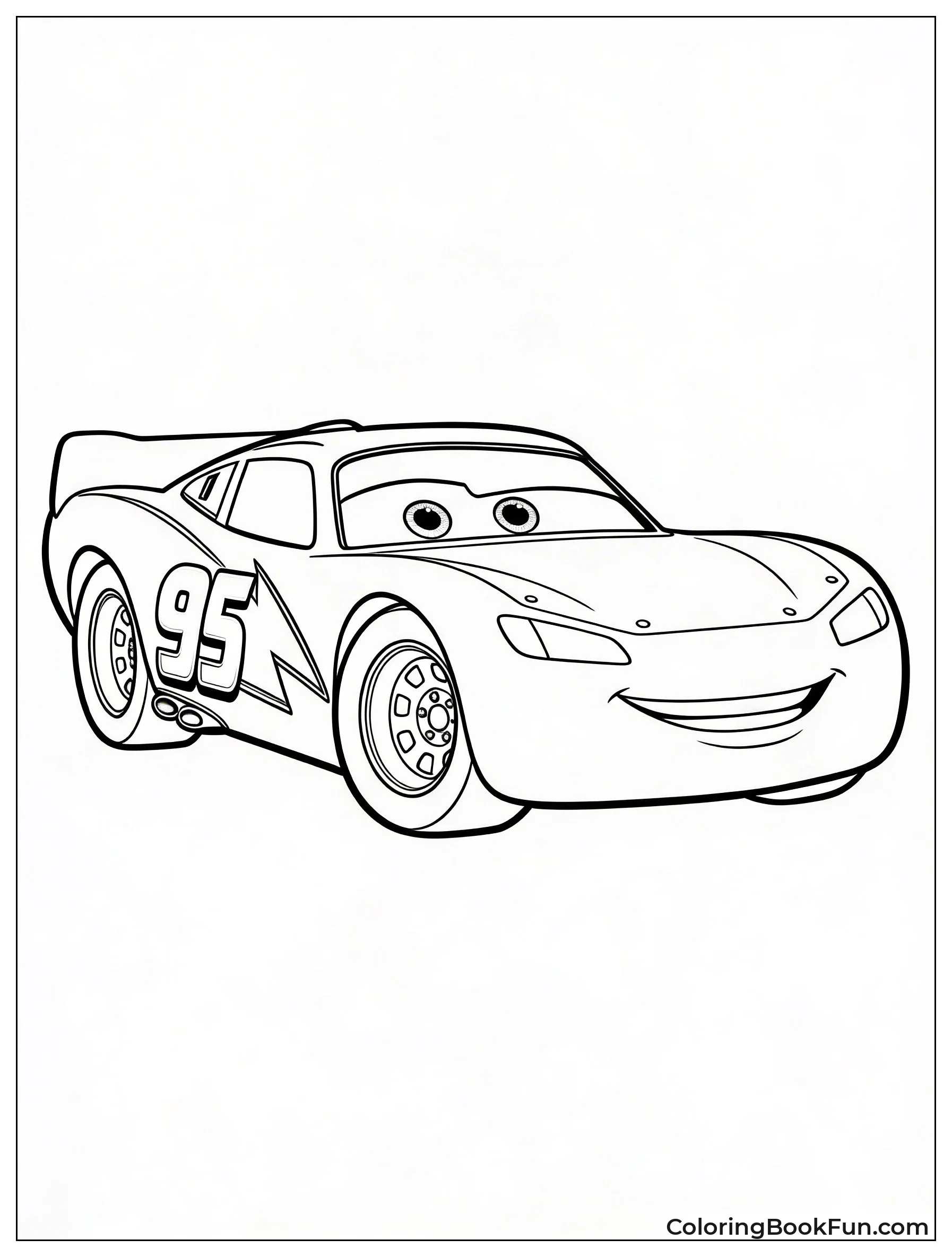 Lightning McQueen Coloring Outline