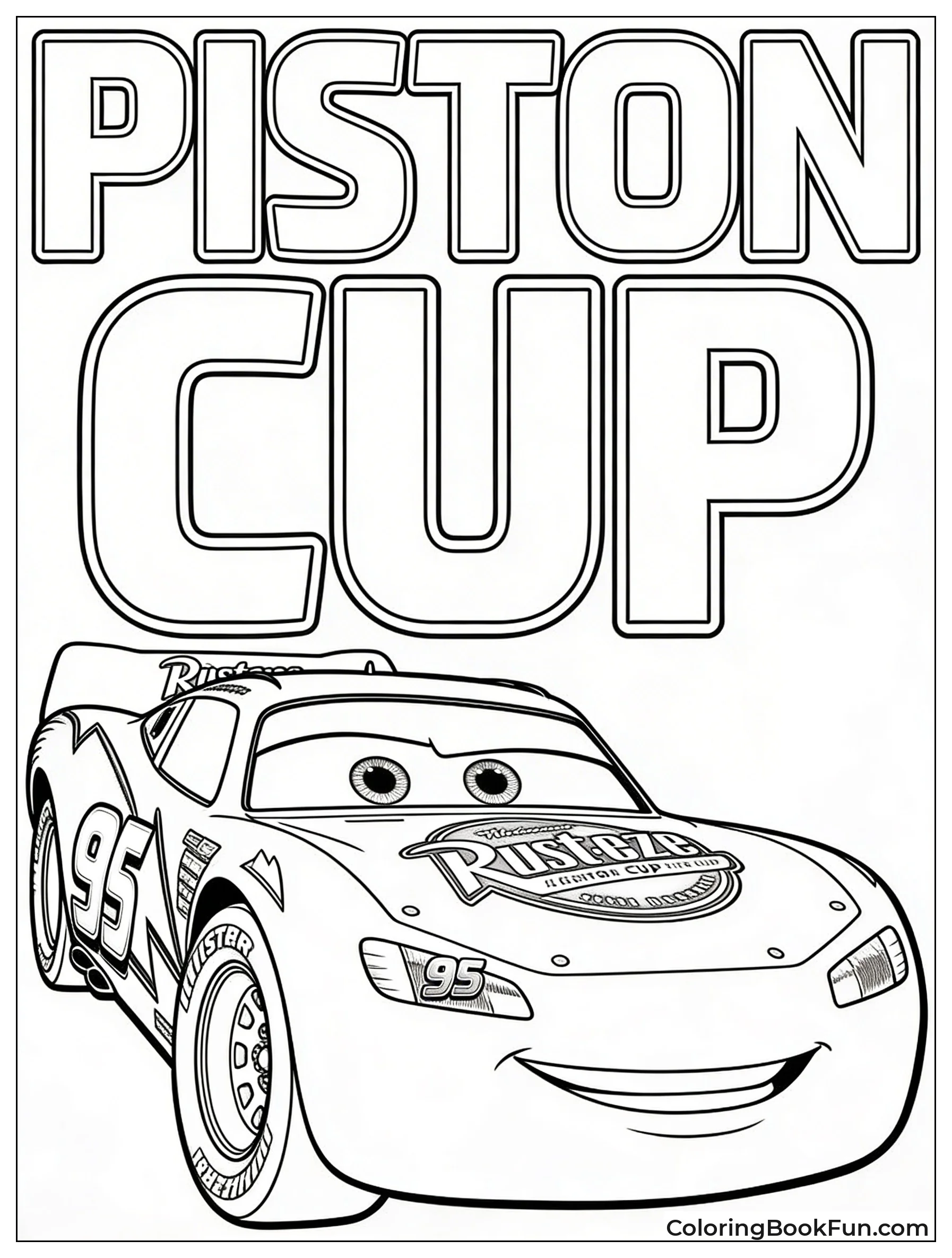 Lightning McQueen Races Piston Cup