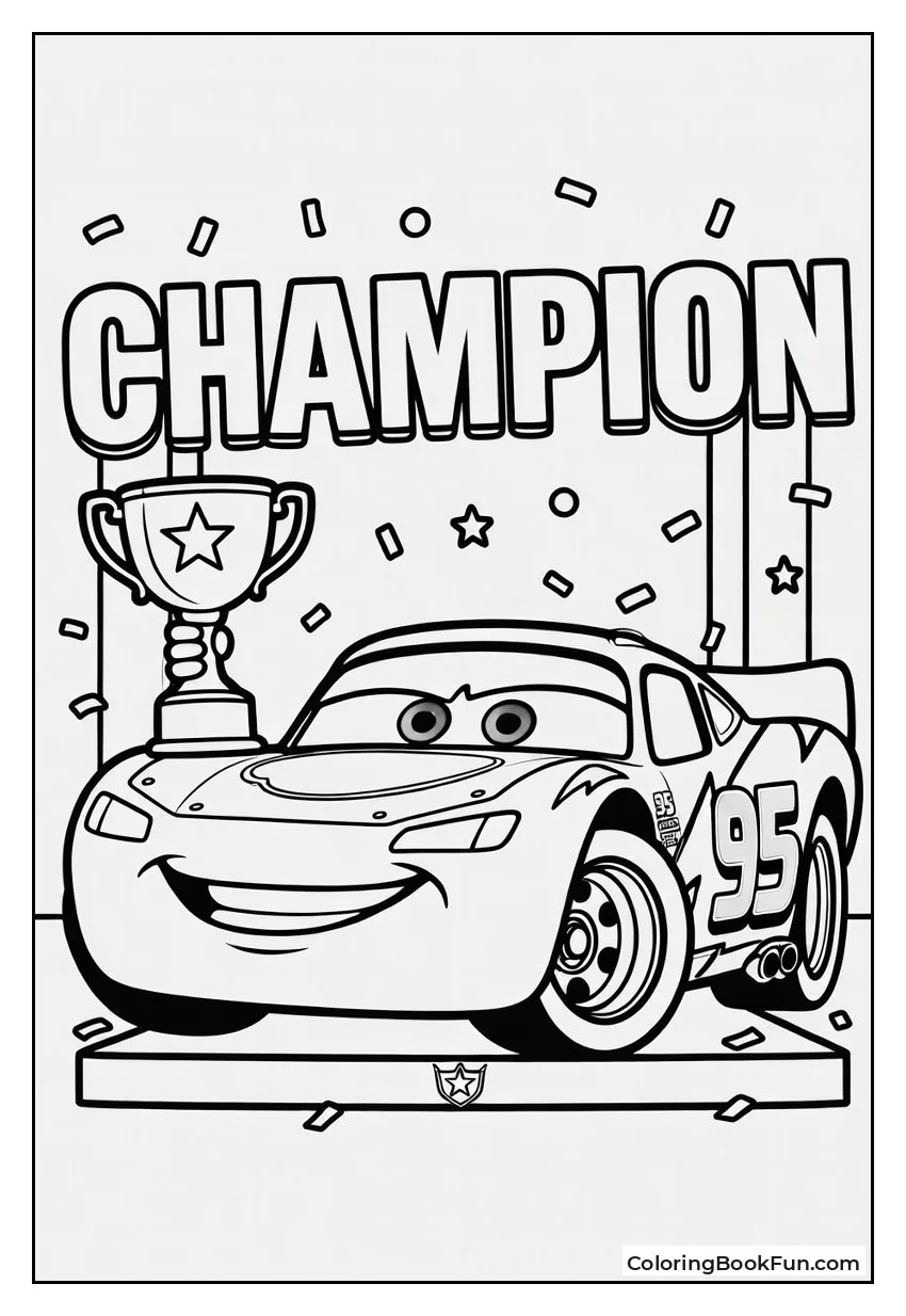 McQueen Holds Piston Cup Proudly