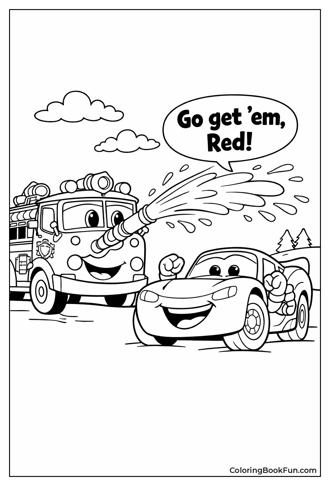 Red Sprays Water Shyly