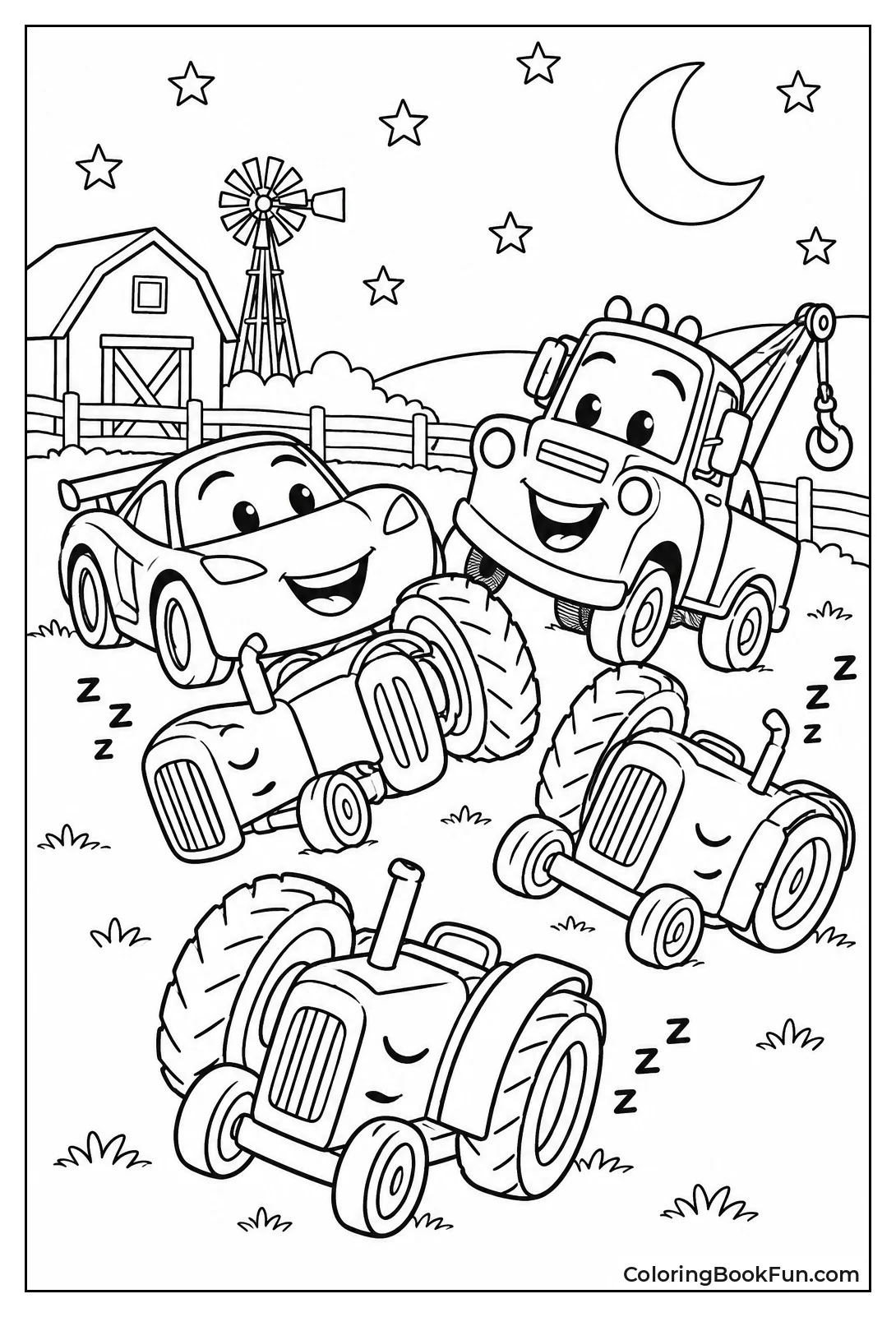 McQueen Tips Tractors with Mater