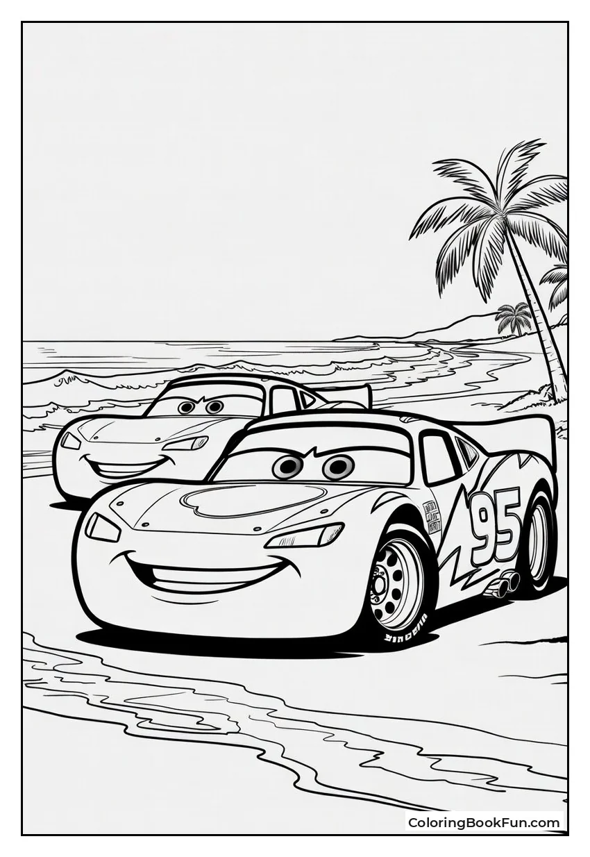 McQueen Trains Cruz on Beach