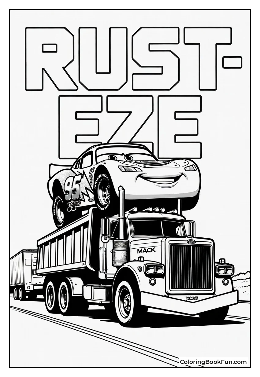 McQueen Rides with Mack Hauler