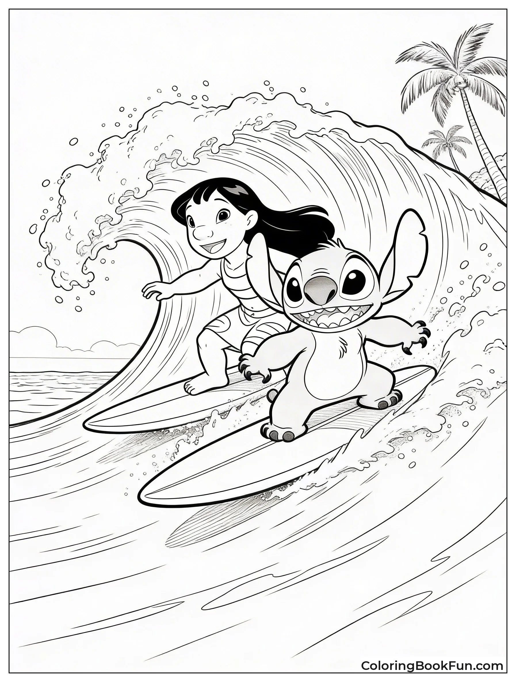 Lilo Stitch Surf Big Wave
