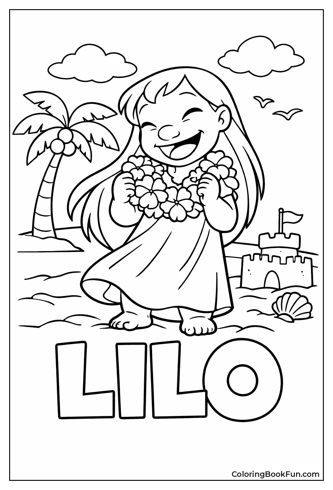 Lilo Smiles with Lei