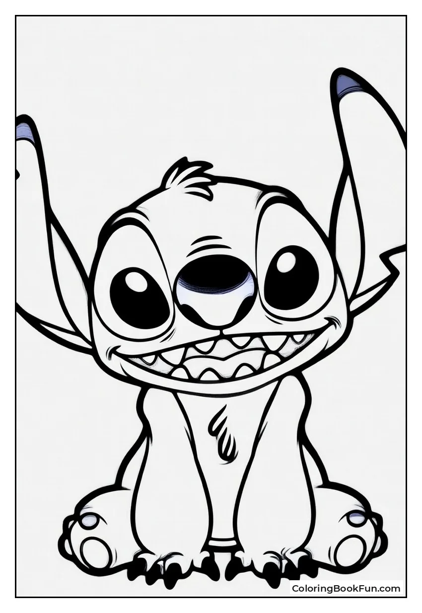 Mischievous Stitch Poses Alone