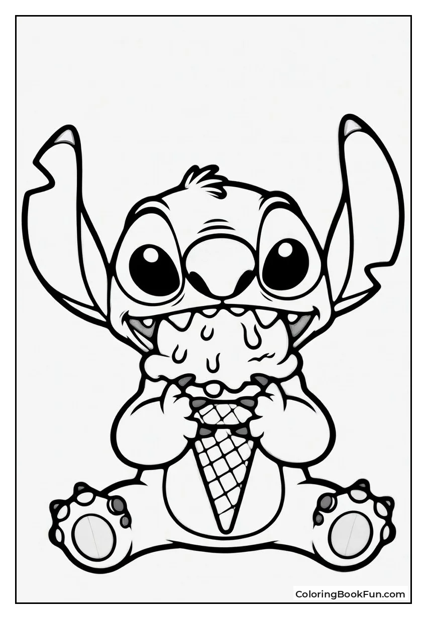 Stitch Devours Giant Ice Cream