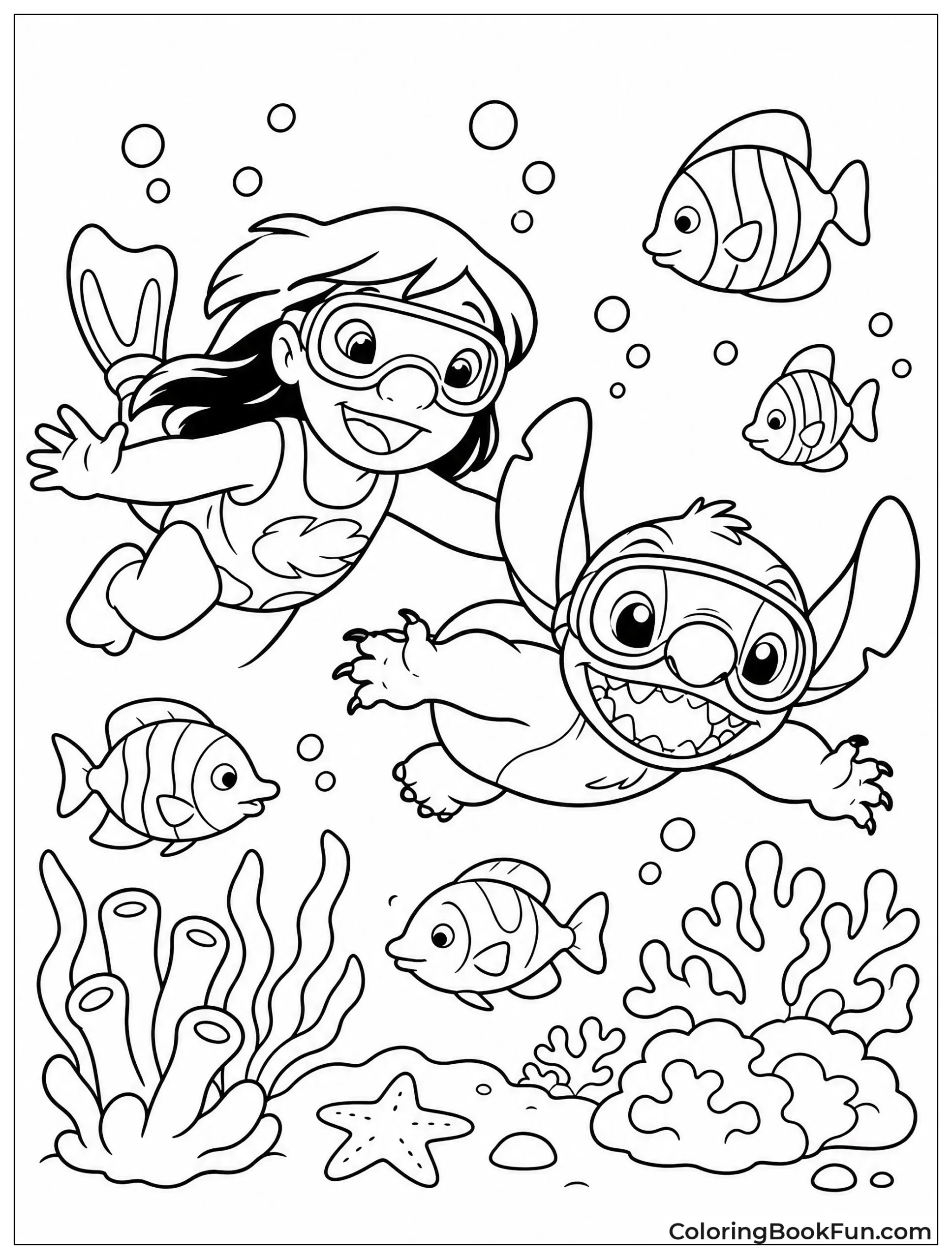 Lilo Stitch Snorkel with Fish
