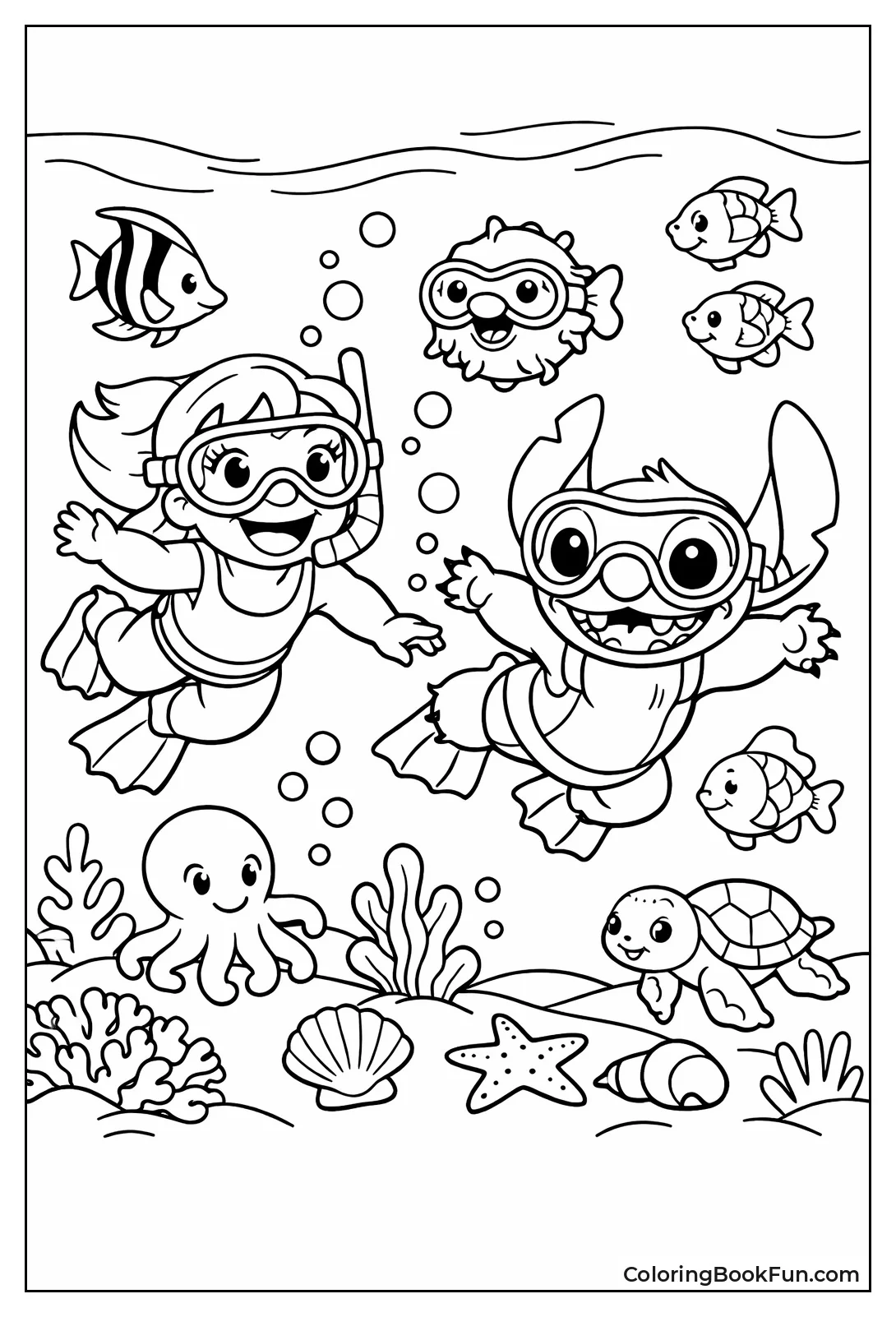 Lilo Stitch Snorkel with Fish