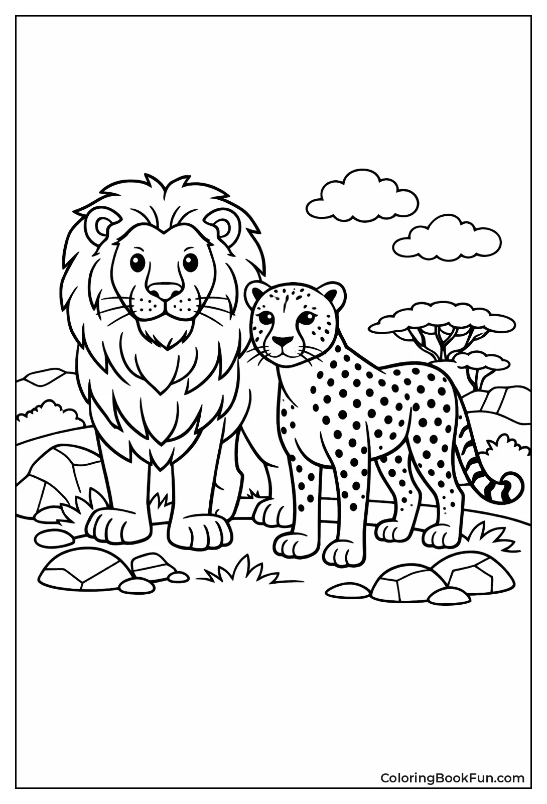 Lion and Cheetah Together