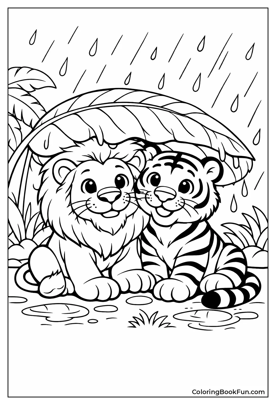 Lion Tiger Rain Leaf Shelter