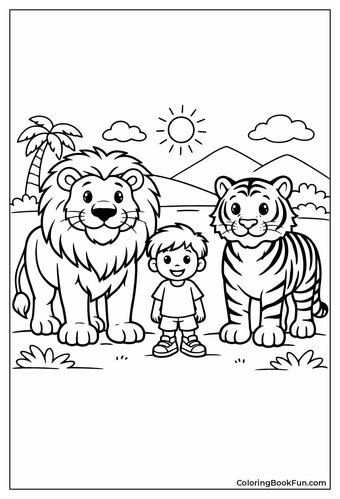 Lion Tiger Child Size Compare