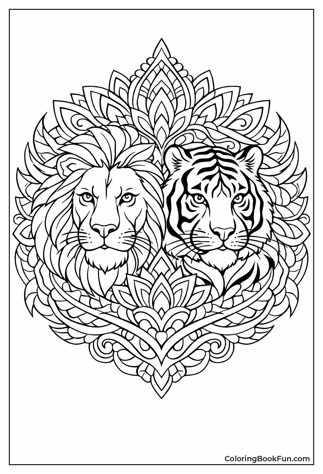 Mandala Lion with Tiger Stripes