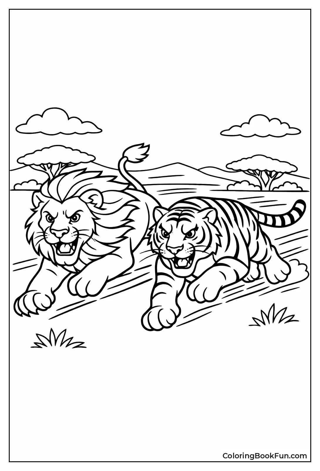 Racing Lion and Tiger Pals