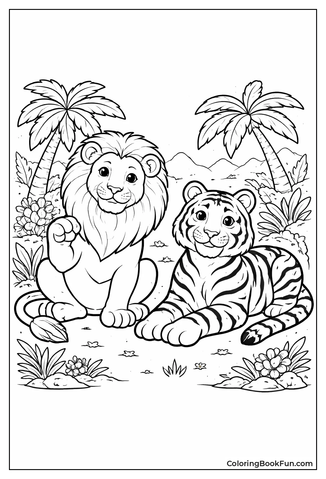 Regal Sitting Lion Tiger Poses