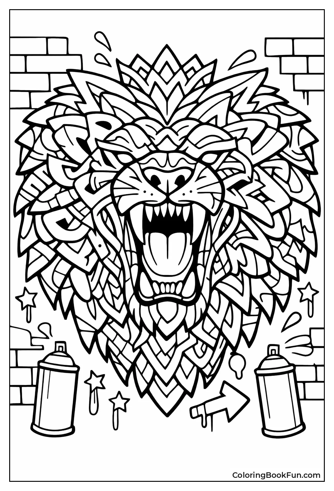 Roaring Lion Graffiti Mandala