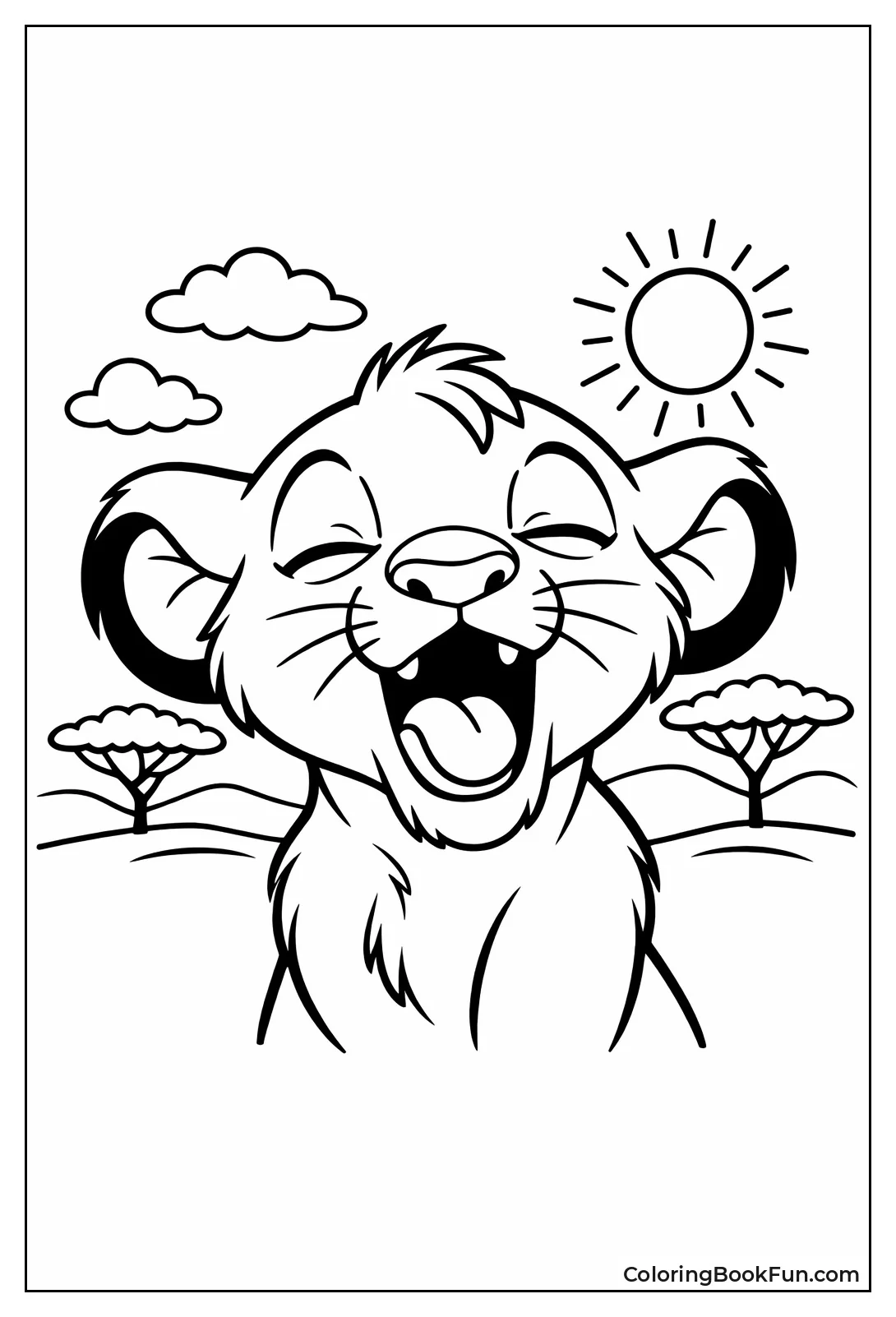 Baby Simba Yawning Cutely