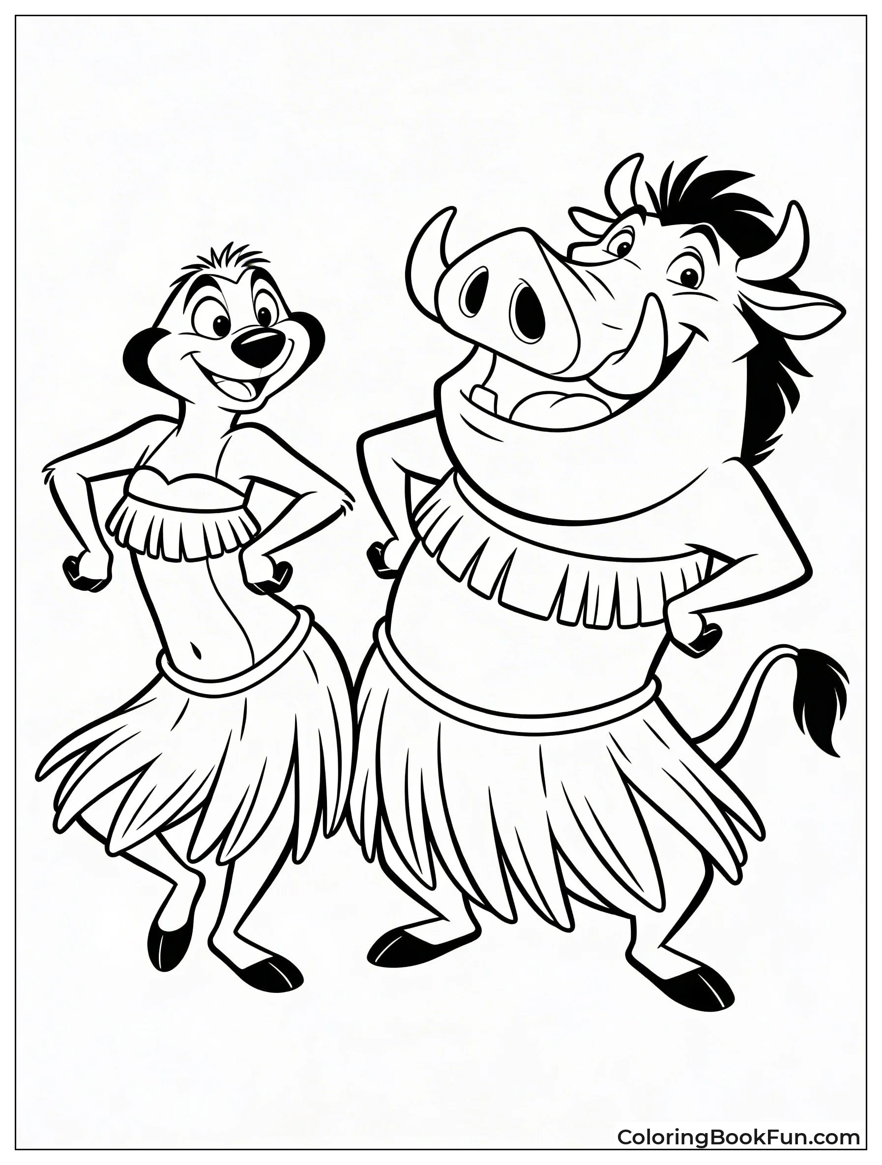 Timon Pumbaa Dance Hula