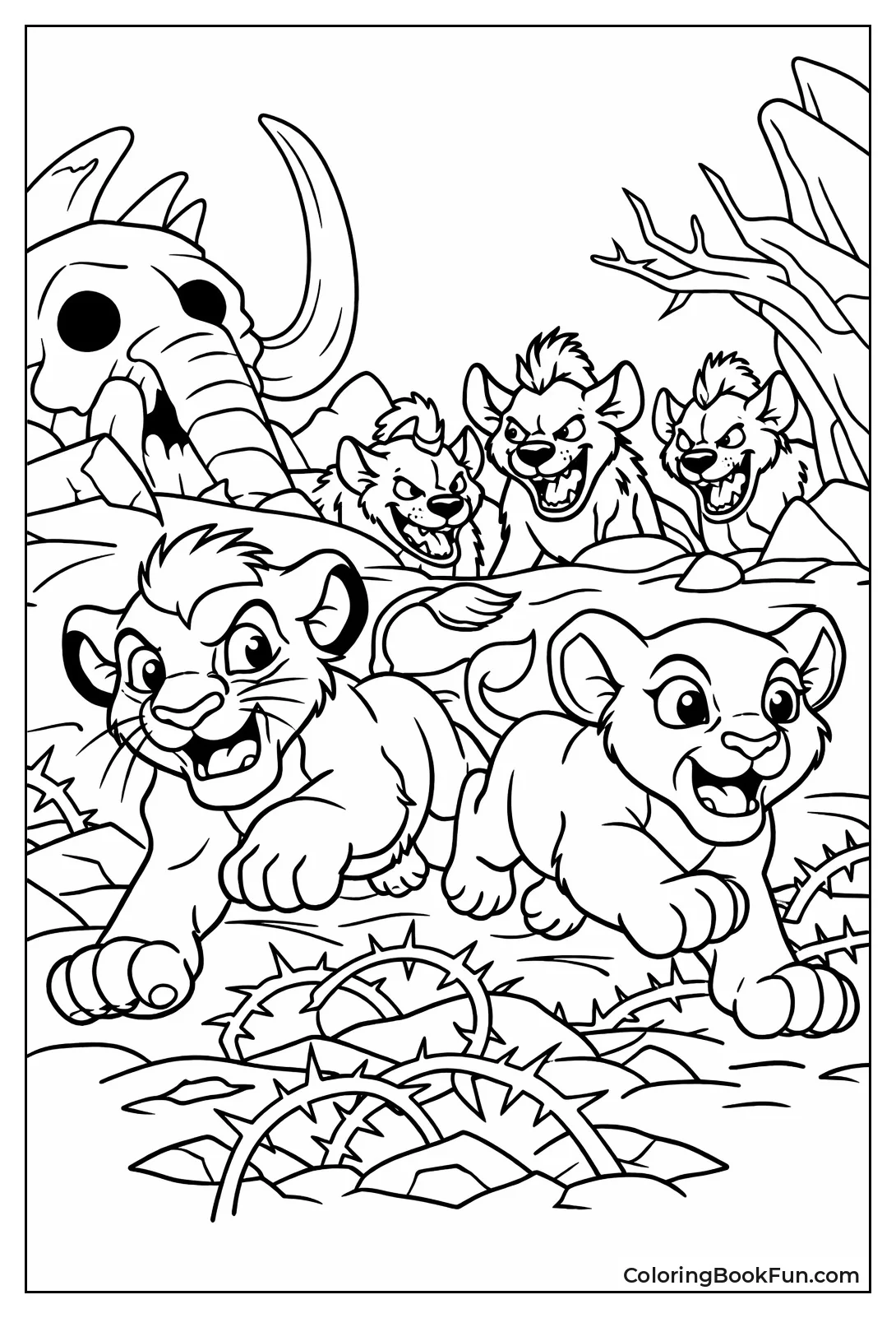 Lions Flee from Hyenas