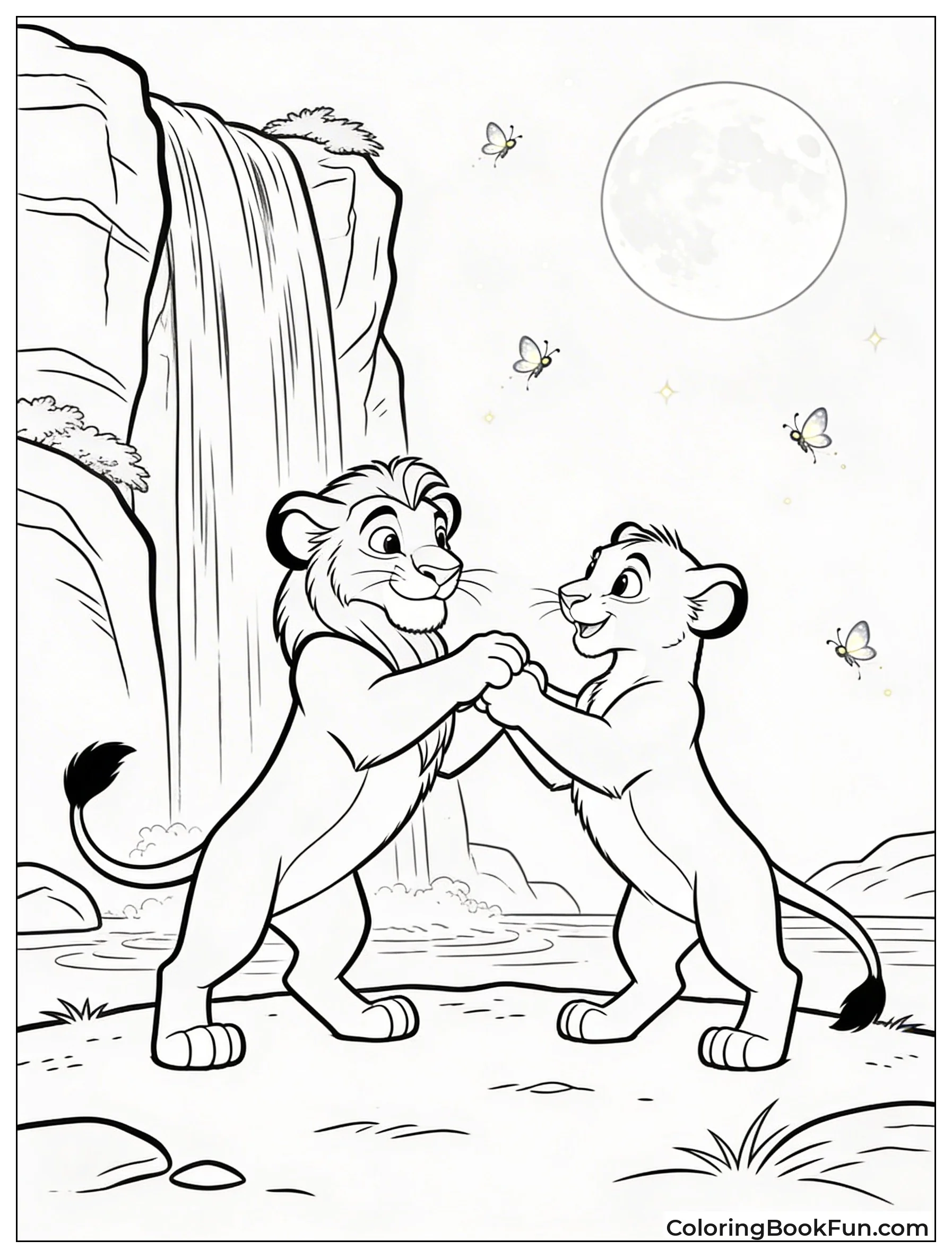 Simba Nala Dance by Waterfall