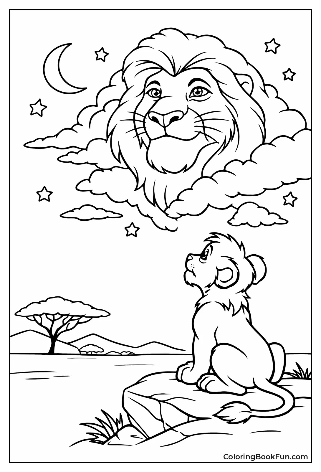 Simba Gazes at Star Mufasa