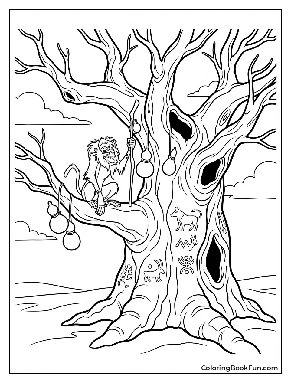 Rafiki Rests in Baobab Tree