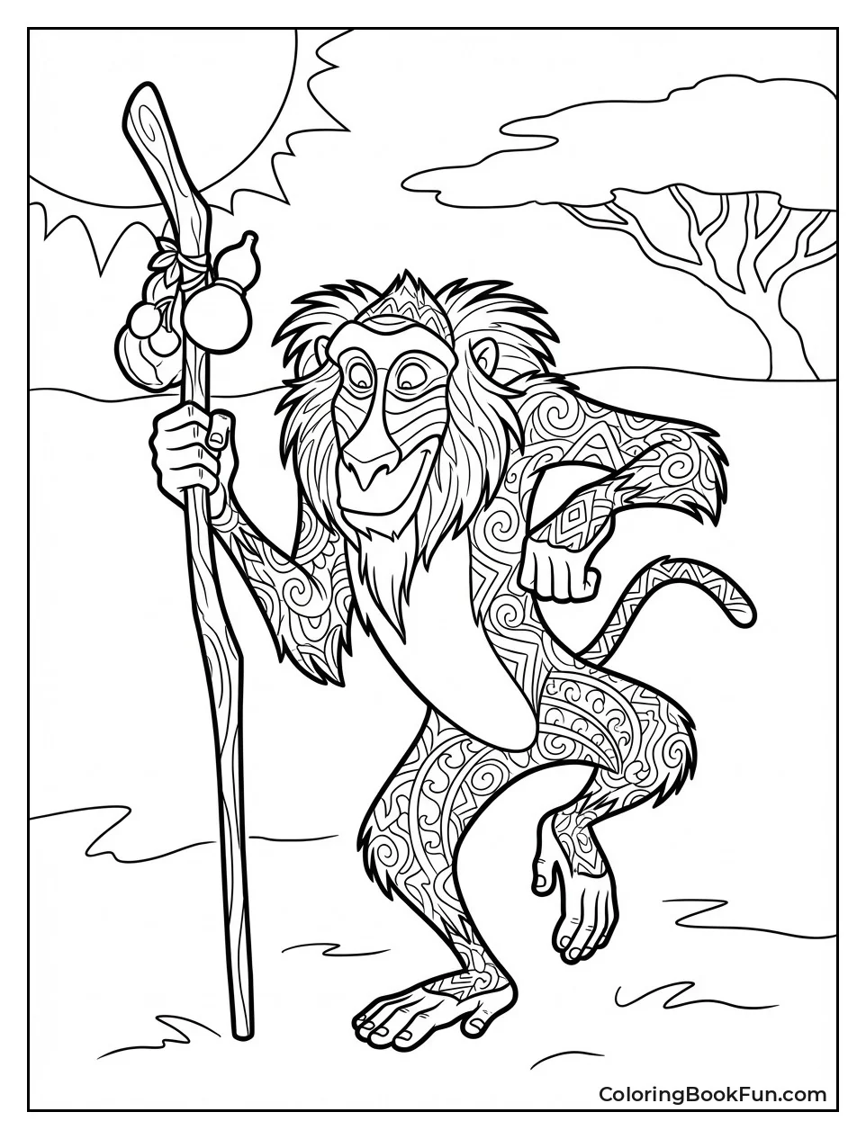 Rafiki Dances with Staff