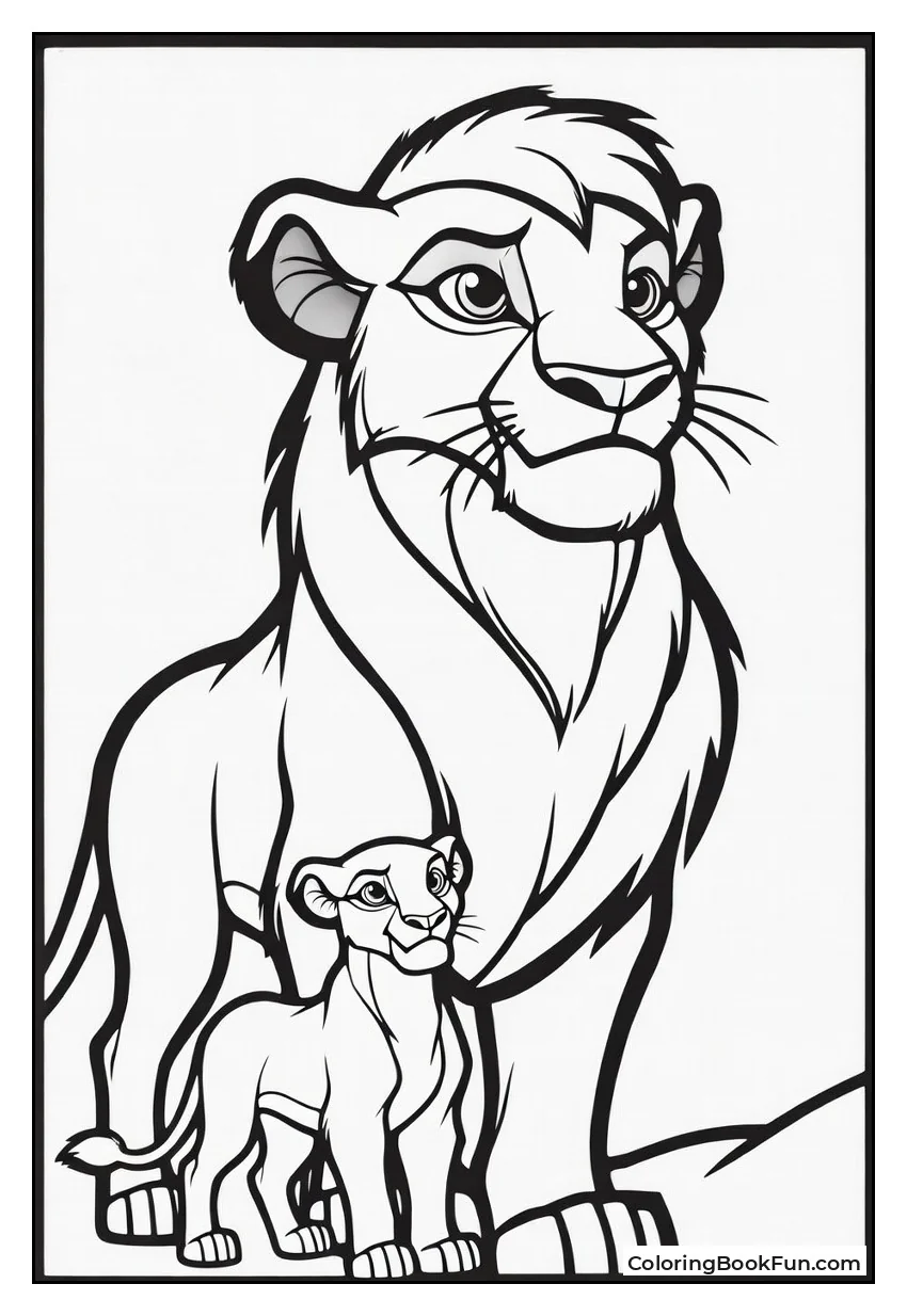 Simba Walks with Daughter Kiara