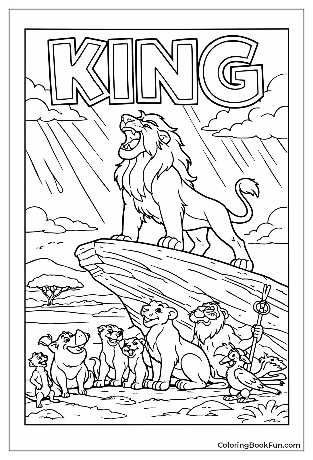 Simba Roars Triumphantly on Rock